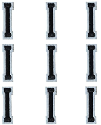 GYGYL Iron on Letters Patches, 9Pcs of 2 Inch Black Letter I Patches, Alphabet Embroidered Patch for Clothes, Dress, Hat, Socks, Jeans, DIY Accessories