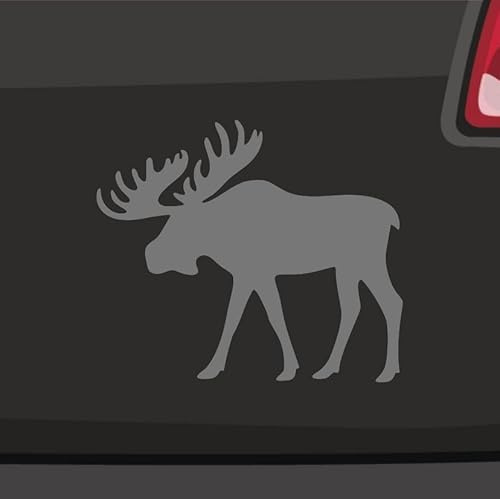 Generisch Elch Aufkleber Sticker Schweden Skandinavien Test Norwegen Paarhufer Kuh 7x6cm Farbe: Silber