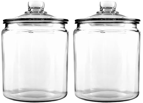 Anchor Hocking 14249ECOM Lid Heritage Hill Glass 0.5 Gallon Storage Jar, Clear