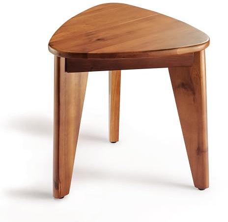 HOLANA 12 Corner Shower Foot Rest - Wooden Showers Stool Seat for Shaving Legs - Small Corner Shower Benches for Inside Shower - Waterproof Bath Step Stools Bench for Bathroom (Acacia Wood)