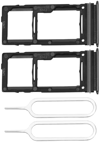Create idea 2PCS Dual SIM Card Slot Tray Holder Micro SD Card Holder Replacement with SIM Pin Compatible with Samsung Galaxy A52 5G/A52 4G/A72/A52s 5G/A72 5G Black