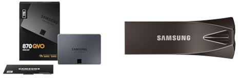 Samsung 870 QVO 2 TB SATA 2.5 Inch Internal Solid State Drive (SSD) (MZ-77Q2T0) & flash drive Titanium Gray 128 GB