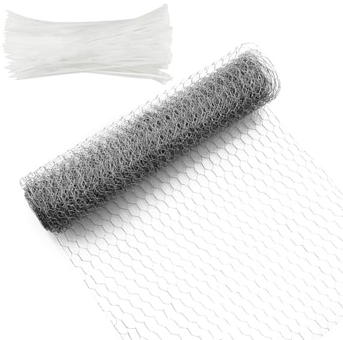 Mallas Para Gallinero,40cm x 7m Malla Conejera Alambre,Valla de alambre hexagonal galvanizada, resistente a la oxidación, adecuada para bricolaje y decoración del hogar