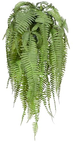 HOFMEFY Small Fake Hanging Plant Realistic Artificial Fern Plants Wall Decor for Floating Shelves Indoor Outdoor Shelf Decoration Green 1PCS 22Inch Long