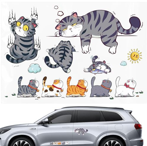 Decalcomania per auto Cat Scratch, adesivi per paraurti per auto Cat | Decalcomania per paraurti divertente con copertura antigraffio per gatti - Simpatica decorazione autoadesiva per auto, adesivo pe