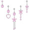 Krfy 5Stück Bauchnabelpiercing Silber 14G 316L Chirurgenstahl Bauchnabelpiercing Set