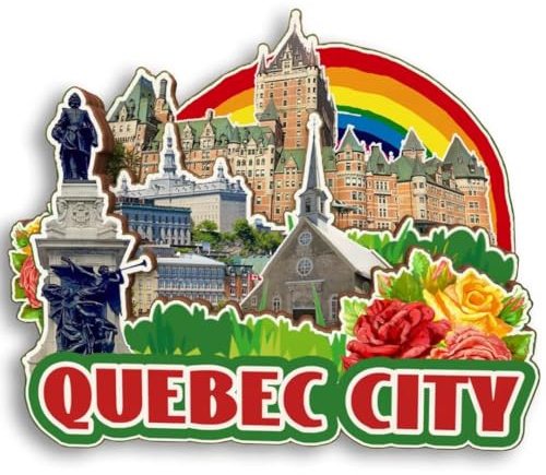Quebec City Kanada 3D-Kühlschrankmagnet aus Holz, Stadt, Reise, Souvenir, Kühlschrankaufkleber, Zuhause, Küche, Whiteboard, Dekoration