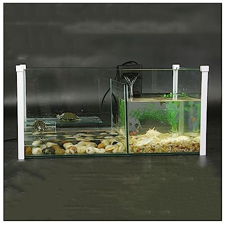 Zhaoj24-05 Aquarium Mini Aquarium-Mix-Trenntank for Schildkröten, Fisch-Mischtank, Zuchttank, transparentes Glas, quadratisches Aquarium-Tank Per l'allevamento di Pesci Rossi