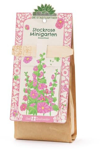 Die Stadtgärtner Stockrose Anzuchtset Starter-Komplettset mit Saatgut für die Bauernrose, Anzuchterde & Pflanzgefäß | Perfekt als besonderes Geschenk, Mitgebsel und Aufmerksamkeit
