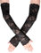 Aeaocvo Long Lace Arm Sleeves for Women, Black Fingerless Lace Gloves for Wedding Opera Tea Party