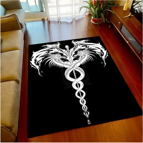 SHAOPENGA Teppich Disc Player Muster Teppich Haus Wohnzimmer Teppich Schlafzimmer Küche Badezimmer Spielen rutschfeste Bodenmatte Flur Balkon 50X80Cm