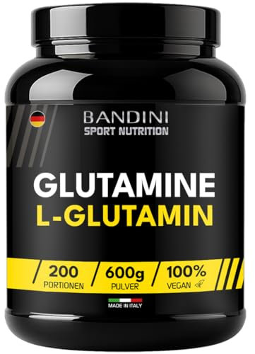 Bandini® L-Glutammina Pura in Polvere 600g - Aminoacido utile per Esercizi Fisici ad Alta Intensità - Rinforza la Massa Muscolare - Glutammina POWDER 100% Vegan