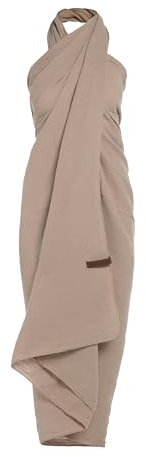 KNIT FACTORY - Damen Pareo - Bio-Baumwolle, XXL-Schal & Strandkleid in einem - Multifunktionales Musselintuch - Sommerhandtuchkleid - Beige