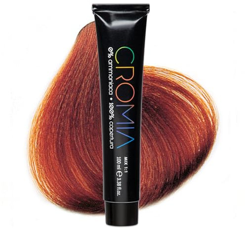 Cromia, Tinta per Capelli Senza Ammoniaca, Biondo Rame Intenso 7.44 | Effetto Brillante e Colore Intenso, Copertura dei Capelli Bianchi, Colorazione Permanente in Crema, Facile Applicazione