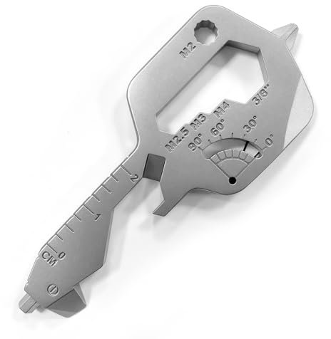 Multiherramienta de llavero, multiherramienta EDC, multiherramienta 20 en 1 con forma de llave, herramienta compacta de acero inoxidable para llevar a diario, regalo para hombres, mujeres, papá y