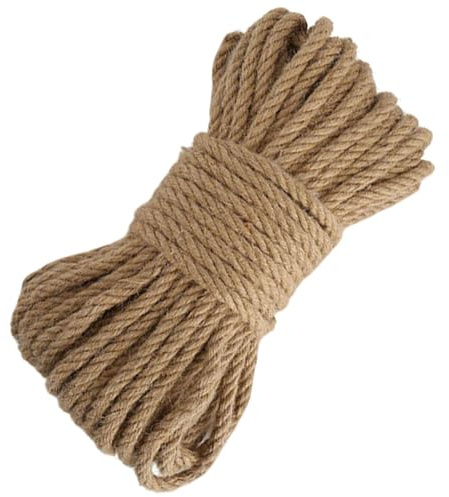 JCTEEY Sisal Seil zum Basteln, Jute Tauwerk, 20m Sisalseil für Kratzbaum 10mm Robuste Juteschnur für Katzen Kratzbaum, Hanfseil Kordel Juteseil für Katzen, Kratzseil, Kletternetz, DIY Dekoration