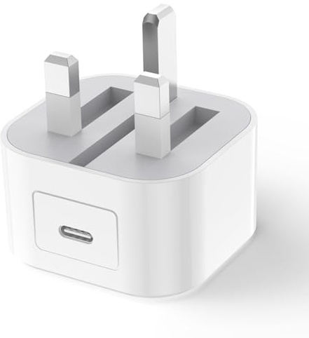 USB C Plug Fast Charge【MFI Certified】20W Folding USB-C adapter for i Phone 17 16/15/14/13/12/11/X,iPad, AirPods Pro, Type C-Adapter Fast USB c Charger UK Adapter