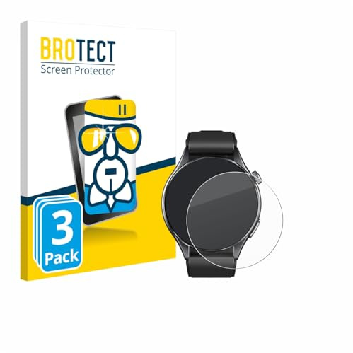 BROTECT Schutzglas für Marsyu Smartwatch 1.56 | 3 Stück Transparenter Displayschutz Made in Germany Schutzfolie Panzer Folie Glas 9H Anti-Fingerprint Einfache Montage Clear