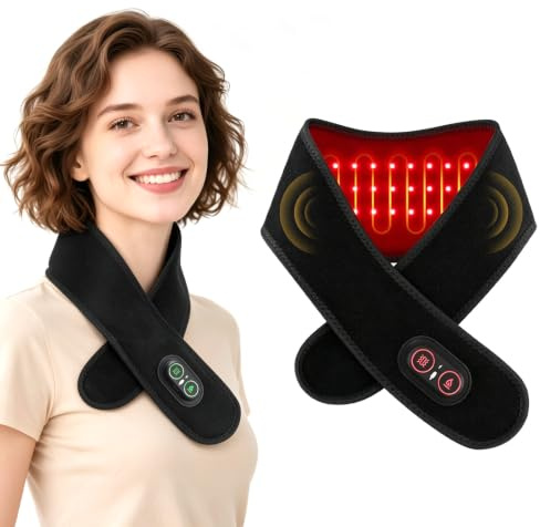 Cordless Neck Heated Scarf Massager for Neck, Shoulders, Waist, Arms & Legs | neck massagers with 3 heat & vibration, portable neck heat pad, travel massager,wireless neck warmer with usb rechargeable