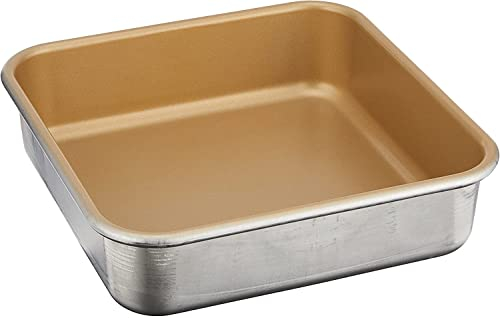 Nordic Ware Naturals Non-Stick 9 Square Cake Pan, Baking Tin with Superior Heat Conductivity to Brown Food Evenly, Premium Bakeware Made in the USA, Silver