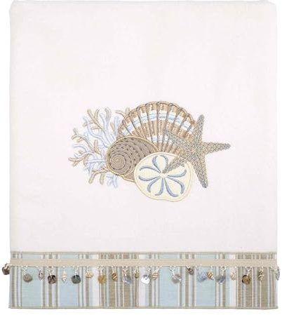 Avanti Linens - Bath Towel, Soft & Absorbent Cotton, Coastal Home Decor (By the Sea Collection, White)