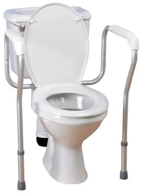 Homecraft Toilet Safety Frame, Height Adjustable, Bathroom Safety Aid for Easy on and Off, Support or Elderly/Disabled Height: 64 x 75cm, White