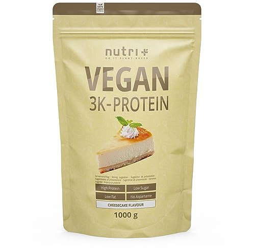 Nutri + Protein Powder Lemon Cheesecake 1 kg - Proteína en Polvo vegan sin Lactosa ni Suero - Proteínas en Polvo vegana Tarta de Queso al Limón 1000 g
