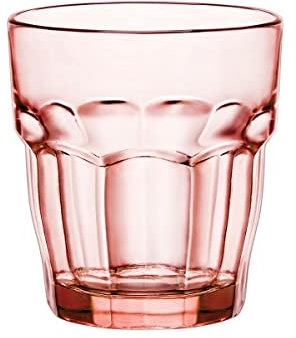 Bormioli Rocco Rockbar Rocks Set 6 Bicchieri in Vetro, 27 cl, Rosa Pesca
