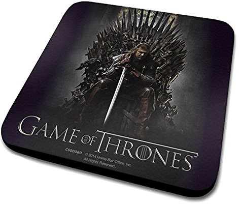 Game of Thrones Offizielles Getränke-Untersetzer, mit Schutzschicht aus Melamin und Kork-Boden, Mehrfarbig, 10 x 10 cm