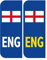 2 ENG England Flag badge Car REFLECTIVE Number Plate Vinyl Stickers, Brexit Alternative Badge