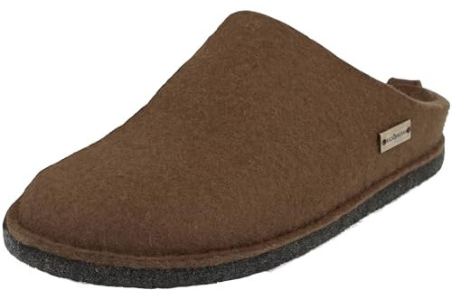 HAFLINGER Damen Hausschuh Herren Pantoffel Wollfilz anatomisch Flair Soft 311010, Größe:40 EU, Farbe:Braun
