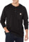 Carhartt Herren Loose Fit, schweres, langärmliges Pocket Henley-T-Shirt, Schwarz, XL