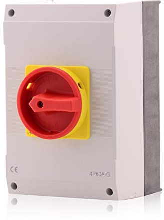 Interrupteur principal disjoncteur 80A, IP 65, 4 pôles dans le boîtier, interrupteur rotatif pour tous les besoins industriels
