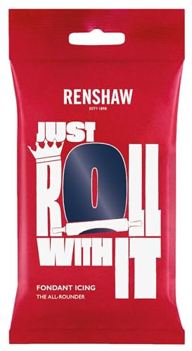 Renshaw Navy Just Roll With It Fondant Icing, 250 g (Pack of 1) - Ready to Roll Icing for Cakes