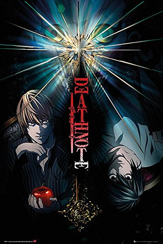 Close Up Death Note Poster Duo (61cm x 91,5cm) + 2 St. Schwarze Posterleisten mit Aufhängung