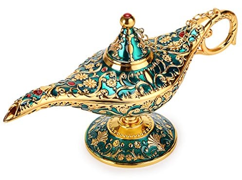 BTSKY - Lámpara de Aladín Mágica de Lujo con Caja Lámpara de Aladín Mágica, Decoración Vintage para Hogar, Oficina, Decoración de Mesa, Manualidades, Verde