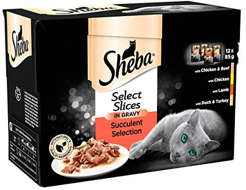 Sheba Select Slices Cat Pouches Succulent Collection in Gravy, 12 x 85 g pack