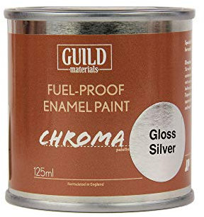 Guild Materials Peinture Chroma Gloss Enamel (Résistant Carburant) Argent (Pot 125ml)
