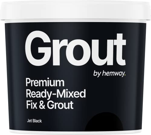 Hemway - Premium Ready-Mixed Grout & Fix Adhesive 4.5 Kg / 2.5 L - Jet Black | Fast-Drying & Water-Resistant Floor, Wall & Tile Grouting