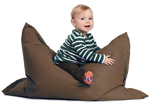 sunnypillow S Sitzsack, Outdoor & Indoor 100 x 70 cm mit 60L Styropor Füllung Sessel für Kinder & Erwachsene Sitzkissen Sofa Beanbag viele Farben und Größen zur Auswahl Braun