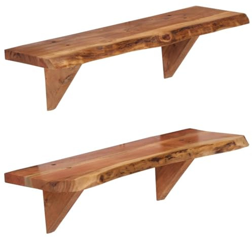vidaXL Wall Shelves 2 pcs 60x20x18 cm Solid Acacia Wood