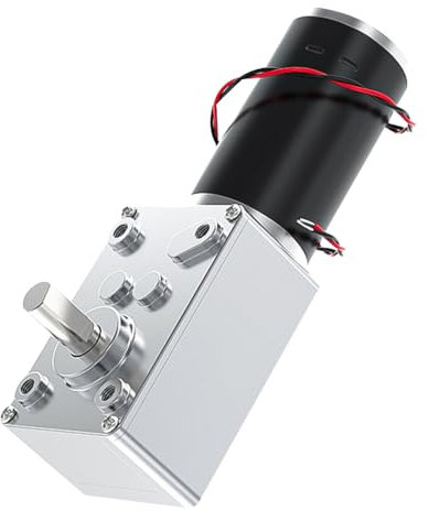 DEWIN Motoriduttore a Vite Senza Fine, Motoriduttore a vite senza fine commutabile a velocità elevata, Albero da 8 mm per finestre, Apriporta, Attrezzature pubblicitarie (12V 50RPM)