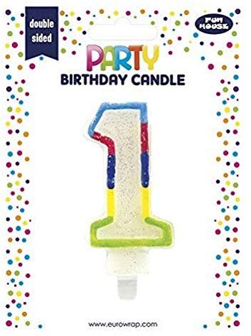Clairefontaine 6828-1C - A Birthday Candle - Number 1 - Decoration For Cakes, Topper For Cakes, Birthdays Children And Adults