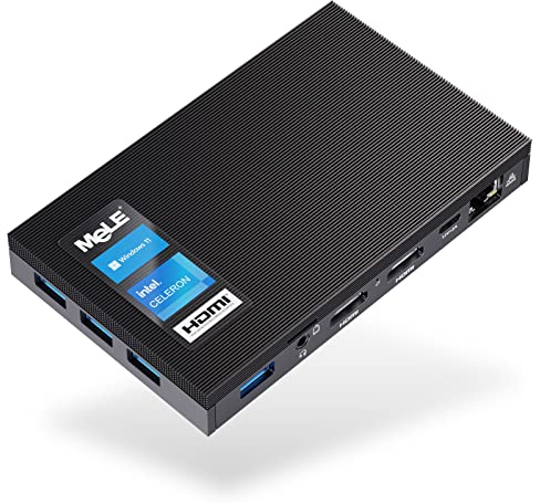 Mele Quieter2Q Mini PC Computer Fanless, J4125 Win11 Pro 8GB 128GB Dual HDMI 4K Display, Desktop Portatile per Astrofotografia Media Office, Supporto M.2 NVMe SATA 2280 SSD Win11 PXE Ethernet USB 3.0