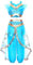 Yigoo Prinzessin Kostüm Mädchen Jasmin Kostüm Kinder Frauen Aladdin Kleid Weihnachten Verkleidung Karneval Party Halloween Fest 150