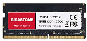【DDR4 RAM Solo portátil】 GIGASTONE 16GB DDR4 3200MHz(2933MHz or 2666MHz) PC4-25600(PC4-23400, 21300) CL22 1.2V SODIMM 260pin Memoria portátil sin búfer, sin ECC, Alto Rendimiento