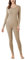 LAPASA Damen Innenfleece Thermounterwäsche Set, Thermooberteil & Thermohose Leggings Funktionsunterwäsche Sets, L17 Hellbraun, 100 Warm, M