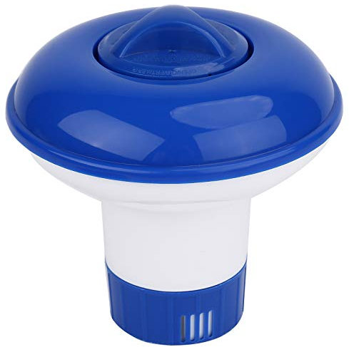 YLYL Premium Hot Tub/Spa/Pool Chlorine Floater Chlorinator/Bromine Floater, Chemical Floating Dispenser for Pools, 1.5 Inch Tablet Holder Automatic Tablets Floaters Blue with white 4.92*4.92*5.2inch