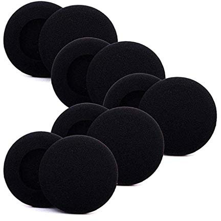 Yushu Almohadillas de repuesto, 10 unidades, almohadillas de espuma suave, compatibles con auriculares Plantronics Audio 310 470 478 628 626, color negro