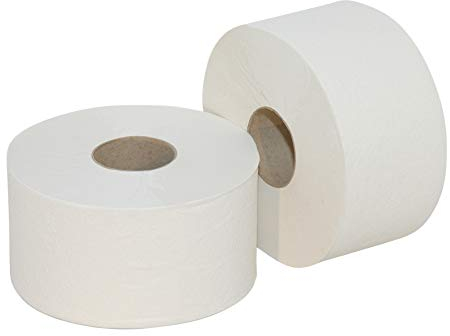 BOVE Mini Jumbo 8108000 Lot de 12 rouleaux de papier toilette double épaisseur 160 m Blanc